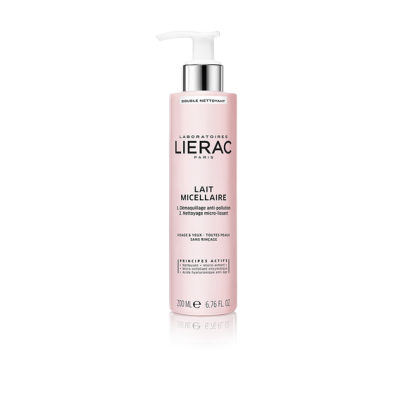 LIERAC latte micellare detergente a doppia azione 200 ml.